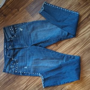 INC studded skinny leg jeans 6